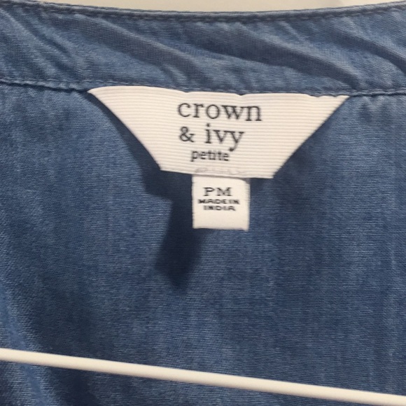 Crown & ivy chambray top-Lilly Pulitzer lookalike - Picture 2 of 3